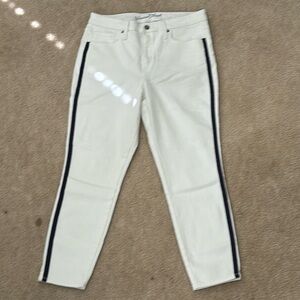 Universal Thread White Jeans with Blue Stripe